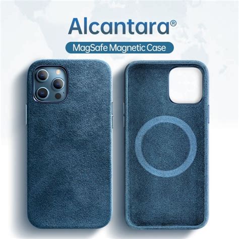 Luxury Alcantara Leather Case For iPhone 15 Pro Max Wireless .